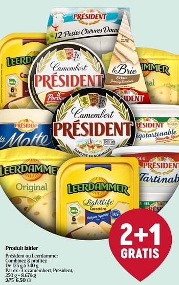 Promotions Camembert, président - Président - Valide de 28/03/2024 à 03/04/2024 chez Delhaize