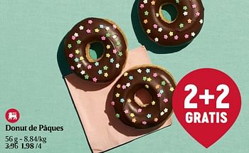 Promotions Donut de pâques - Produit Maison - Delhaize - Valide de 28/03/2024 à 03/04/2024 chez Delhaize