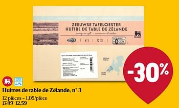 Promoties Huîtres de table de zélande, n° 3 - Huismerk - Delhaize - Geldig van 28/03/2024 tot 03/04/2024 bij Delhaize