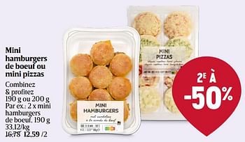 Promoties Mini hamburgers de boeuf - Huismerk - Delhaize - Geldig van 28/03/2024 tot 03/04/2024 bij Delhaize