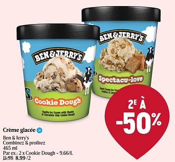 Promoties Crème glacée cookie dough - Ben&Jerry's - Geldig van 28/03/2024 tot 03/04/2024 bij Delhaize