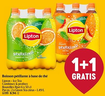 Promotions Lipton - ice tea green tea citrus - Lipton - Valide de 28/03/2024 à 03/04/2024 chez Delhaize