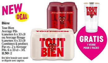 Promoties Bière tout bien average pils - Tout Bien - Geldig van 28/03/2024 tot 03/04/2024 bij Delhaize