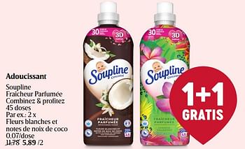 Promotions Fleurs blanches et notes de noix de coco - Soupline - Valide de 28/03/2024 à 03/04/2024 chez Delhaize