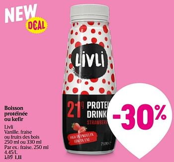 Promotions Livli vanille, fraise - Livli - Valide de 28/03/2024 à 03/04/2024 chez Delhaize
