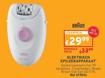 Promoties Elektrisch epileerapparaat braun silk epil se1170 - Braun - Geldig van 27/03/2024 tot 31/03/2024 bij Trafic