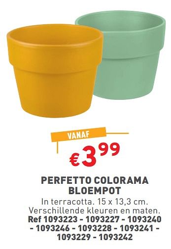 Promotions Perfetto colorama bloempot - Produit maison - Trafic  - Valide de 27/03/2024 à 31/03/2024 chez Trafic