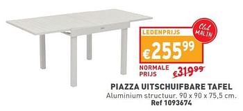 Promotions Piazza uitschuifbare tafel - Produit maison - Trafic  - Valide de 27/03/2024 à 31/03/2024 chez Trafic