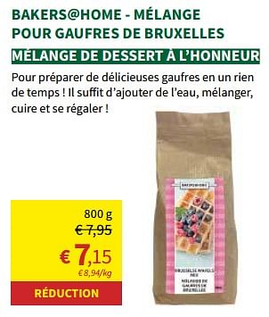 Promoties Bakers@home - mélange pour gaufres de bruxelles - Bakers@Home - Geldig van 27/03/2024 tot 07/04/2024 bij Horta