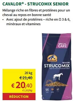 Promoties Cavalor - strucomix senior - Cavalor - Geldig van 27/03/2024 tot 07/04/2024 bij Horta