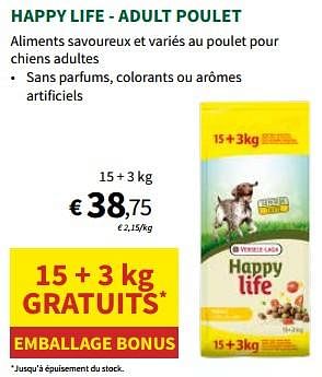 Promoties Happy life - adult poulet - Happy Life - Geldig van 27/03/2024 tot 07/04/2024 bij Horta