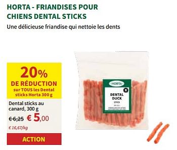 Promotions Horta - friandises pour chiens dental sticks - Produit maison - Horta - Valide de 27/03/2024 à 07/04/2024 chez Horta
