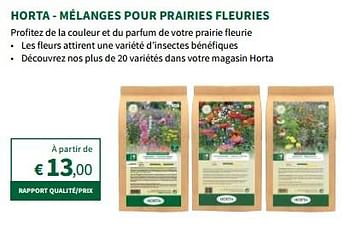 Promoties Horta - mélanges pour prairies fleuries - Huismerk - Horta - Geldig van 27/03/2024 tot 07/04/2024 bij Horta
