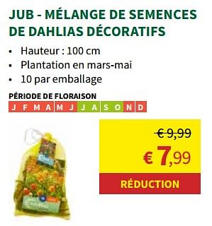 Promotions Jub - mélange de semences de dahlias décoratifs - JUB - Valide de 27/03/2024 à 07/04/2024 chez Horta