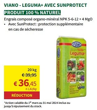 Promoties Viano - leguma+ avec sunprotect - Viano - Geldig van 27/03/2024 tot 07/04/2024 bij Horta