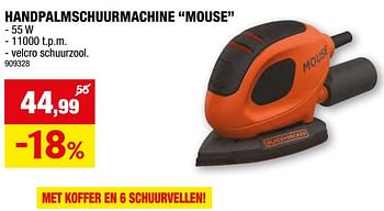 Promoties Black + decker handpalmschuurmachine mouse - Black & Decker - Geldig van 27/03/2024 tot 07/04/2024 bij Hubo
