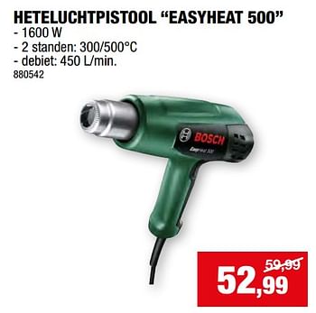 Promotions Bosch heteluchtpistool easyheat 500 - Bosch - Valide de 27/03/2024 à 07/04/2024 chez Hubo