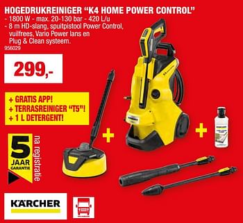 Promoties Kärcher hogedrukreiniger k4 home power control - Kärcher - Geldig van 27/03/2024 tot 07/04/2024 bij Hubo
