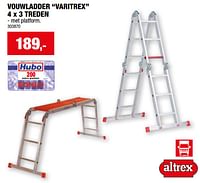 Promoties Vouwladder varitrex 4 x 3 TREDEN - Altrex - Geldig van 27/03/2024 tot 07/04/2024 bij Hubo