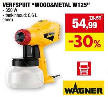 Promoties Wagner verfspuit wood+metal w125 - Wagner Spraytechnic - Geldig van 27/03/2024 tot 07/04/2024 bij Hubo
