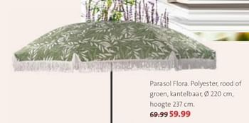 Promoties Parasol flora - Huismerk - Intratuin - Geldig van 25/03/2024 tot 07/04/2024 bij Intratuin