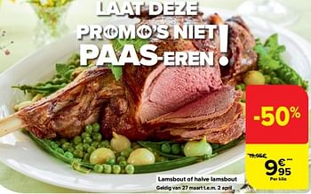 Promoties Lamsbout of halve lamsbout - Huismerk - Carrefour  - Geldig van 27/03/2024 tot 08/04/2024 bij Carrefour