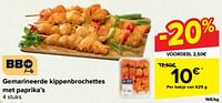 Gemarineerde kippenbrochettes met paprika`s-Huismerk - Carrefour 