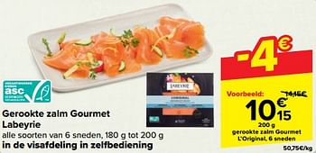Promotions Gerookte zalm gourmet labeyrie - Labeyrie - Valide de 27/03/2024 à 08/04/2024 chez Carrefour
