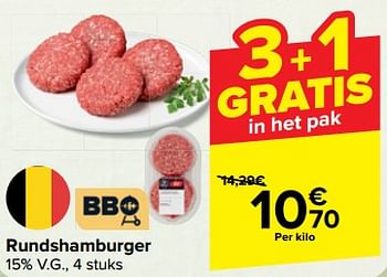 Promoties Rundshamburger - Huismerk - Carrefour  - Geldig van 27/03/2024 tot 08/04/2024 bij Carrefour