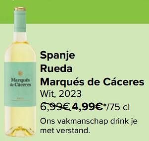 Promoties Spanje rueda marqués de cáceres wit - Witte wijnen - Geldig van 27/03/2024 tot 08/04/2024 bij Carrefour