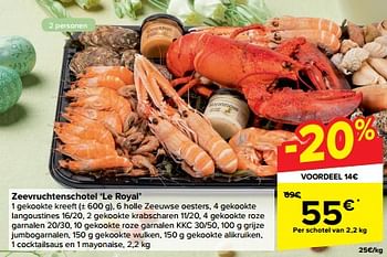 Promoties Zeevruchtenschotel le royal - Huismerk - Carrefour  - Geldig van 27/03/2024 tot 08/04/2024 bij Carrefour