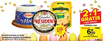 Promotions Camembert président - Président - Valide de 27/03/2024 à 08/04/2024 chez Carrefour