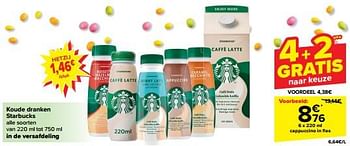 Promotions Cappuccino in fles - Starbucks - Valide de 27/03/2024 à 08/04/2024 chez Carrefour