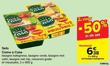 Promoties Set lasagne bolognese - Come a Casa - Geldig van 27/03/2024 tot 08/04/2024 bij Carrefour