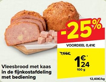 Promoties Vleesbrood met kaas - Huismerk - Carrefour  - Geldig van 27/03/2024 tot 08/04/2024 bij Carrefour