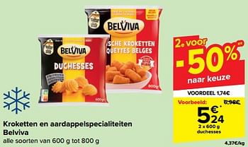 Promoties Kroketten en aardappelspecialiteiten belviva - Belviva - Geldig van 27/03/2024 tot 08/04/2024 bij Carrefour