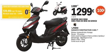 Promoties Scooter 50cc reno hors frais de mise en service - Lazio - Geldig van 26/03/2024 tot 13/04/2024 bij E.Leclerc