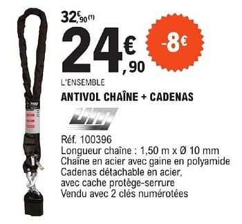 Promoties Antivol chaîne + cadenas - UM - Geldig van 26/03/2024 tot 13/04/2024 bij E.Leclerc