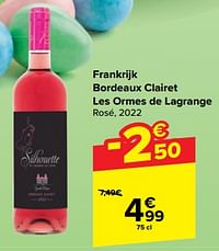 Frankrijk bordeaux clairet les ormes de lagrange rosé-Rosé wijnen