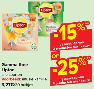 Promoties Gamma thee lipton - Lipton - Geldig van 27/03/2024 tot 08/04/2024 bij Carrefour