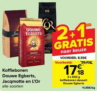 Promoties Koffiebonen dessert douwe egberts - Douwe Egberts - Geldig van 27/03/2024 tot 08/04/2024 bij Carrefour