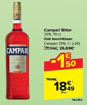 Promoties Campari bitter - Campari - Geldig van 27/03/2024 tot 08/04/2024 bij Carrefour