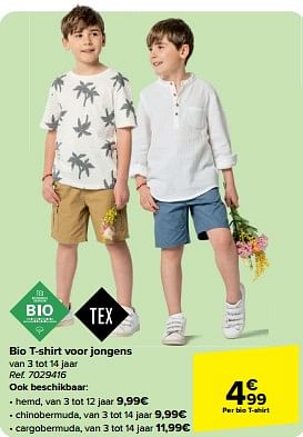 Promotions Bio t-shirt voor jongens - Tex - Valide de 27/03/2024 à 08/04/2024 chez Carrefour
