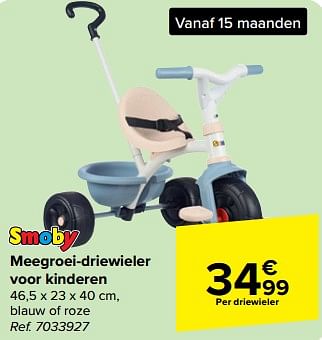 Promotions Meegroei-driewieler voor kinderen - Smoby - Valide de 27/03/2024 à 08/04/2024 chez Carrefour