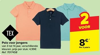 Promoties Polo voor jongens - Tex - Geldig van 27/03/2024 tot 08/04/2024 bij Carrefour