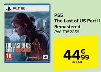 Promoties Ps5 the last of us part ii remastered - Naughty Dog - Geldig van 27/03/2024 tot 08/04/2024 bij Carrefour