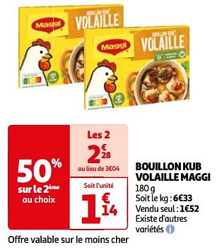 Promoties Bouillon kub volaille maggi - MAGGI - Geldig van 26/03/2024 tot 01/04/2024 bij Auchan