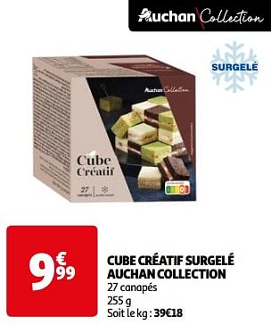 Promotions Cube créatif surgelé auchan collection - Produit Maison - Auchan Ronq - Valide de 26/03/2024 à 01/04/2024 chez Auchan Ronq