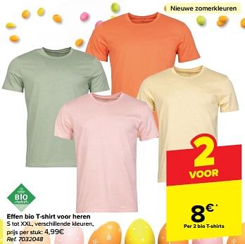 Promotions Effen bio t-shirt voor heren - Tex - Valide de 27/03/2024 à 08/04/2024 chez Carrefour