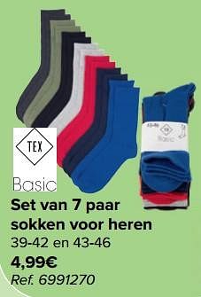 Promotions Set van 7 paar sokken voor heren - Tex - Valide de 27/03/2024 à 08/04/2024 chez Carrefour